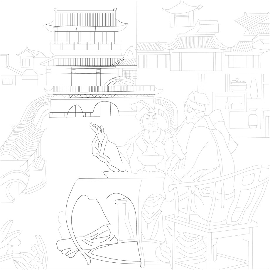 人文歷史浮雕雕塑原創(chuàng)手繪設(shè)計稿